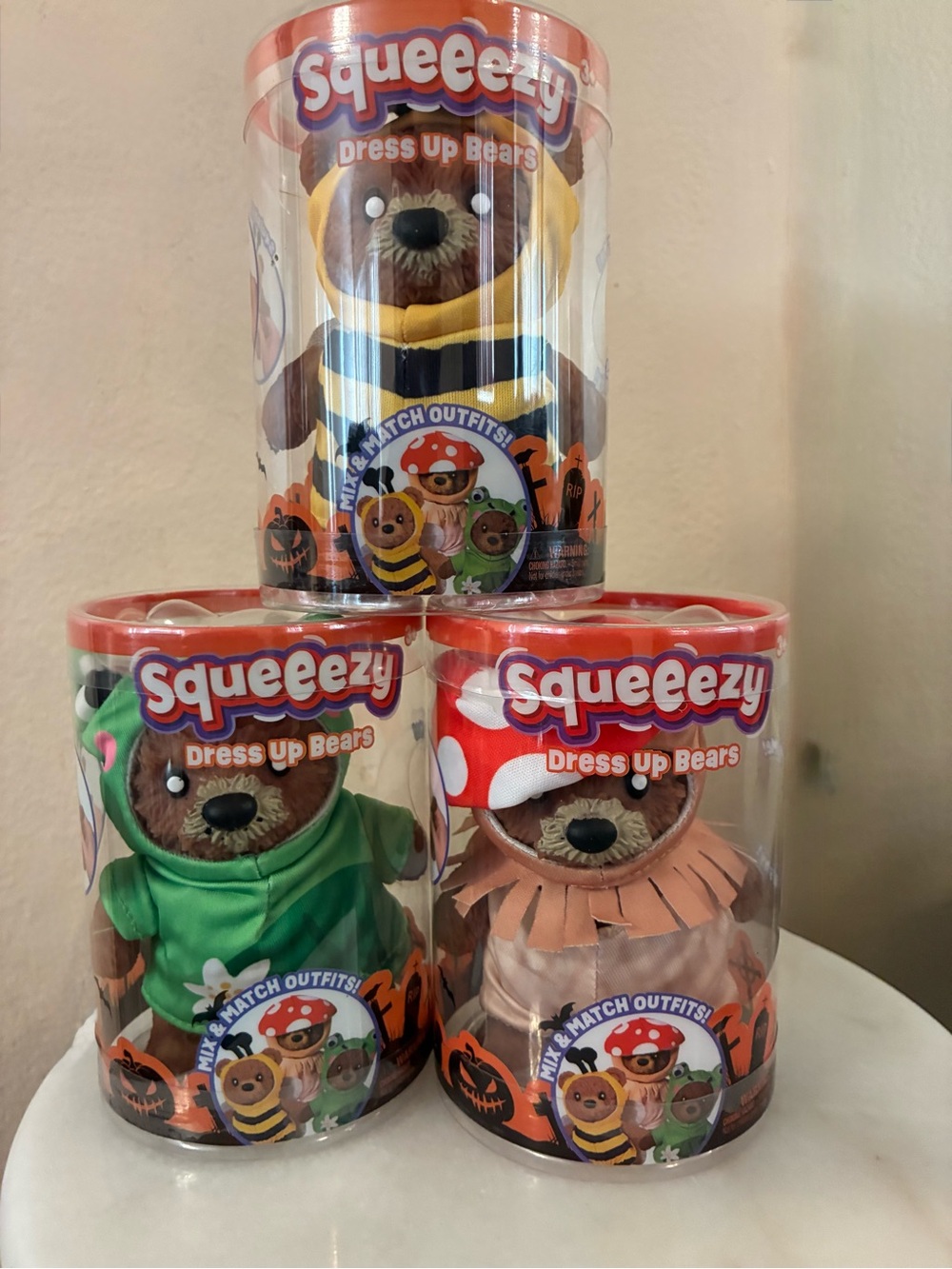 Squeeezy Dress Up Bears Toy - Complete set of 3